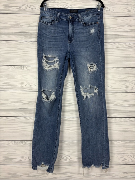 Judy Blue Denim - Judy Blue Straight Fit Distressed Jeans Size 11/30